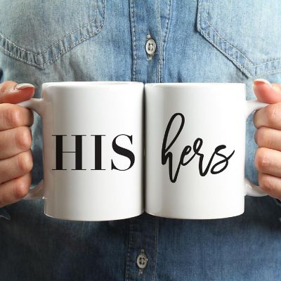 2PK His &amp; Hers Ceramic Coffee Mug Set Image 1