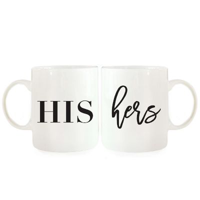 2PK His &amp; Hers Ceramic Coffee Mug Set Image 2