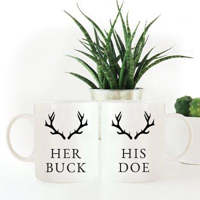 2PK His Doe &amp; Her Buck Coffee Mug Set Image 1