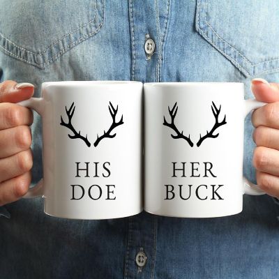 2PK His Doe &amp; Her Buck Coffee Mug Set Image 1