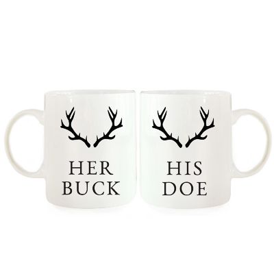 2PK His Doe &amp; Her Buck Coffee Mug Set Image 2