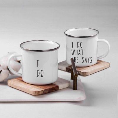 2PK I Do &amp; What She Says Camp Mug Set Image 1