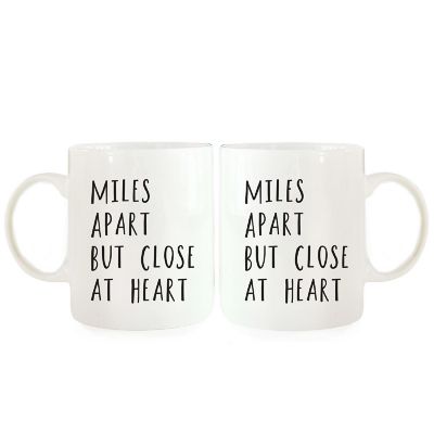 2PK Miles Apart Close Heart Ceramic Mugs Image 2