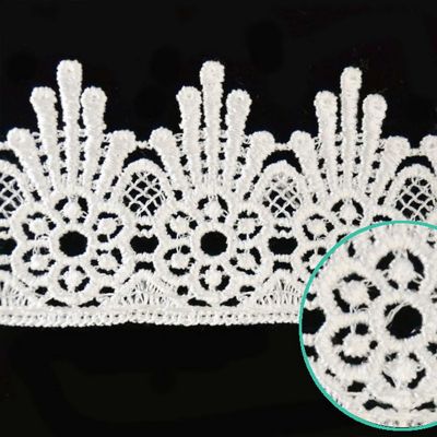 2"x 30 Yards White Venice Lace Trim Image 1