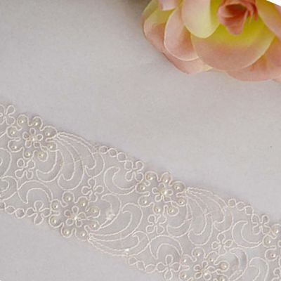 2"x15 Yards White  Venise Lace Trims Image 1