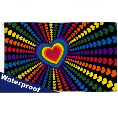 2x3 Rainbow Love Waterproof Flag Outdoor Banner Gay Pride LGBTQ Polyester New Image 1