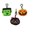 3 1/2" - 3 3/4" Halloween Stuffed Character Backpack Clip Keychains - 12 Pc. Image 1