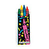 3 1/2" 4-Color Assorted Bright Crayons - 24 Boxes Image 1
