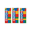 3 1/2&quot; 4-Color Color Brick Building Block Party Classic Pointed Crayons - 24 Boxes Image 1