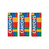 3 1/2" 4-Color Color Brick Party Classic Pointed Crayons - 24 Boxes Image 1