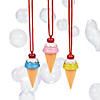 3 1/2" Ice Cream Cone-Shaped Bubble Bottle Necklaces - 12 Pc. Image 1