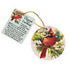 3 1/2" Legend of the Cardinal Ceramic Christmas Ornaments with Card for 12 Image 1