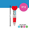 3 1/2" Micro Valentine Heart Plastic Shuttle Pens - 12 Pc. Image 3