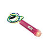 3 1/2&quot; Mini Brightly Colored Flashlights on a Multicolor Rope - 12 Pc. Image 1