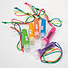 3 1/2&quot; Mini Brightly Colored Flashlights on a Multicolor Rope - 12 Pc. Image 3