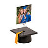 3 1/2" x 1 3/4" Graduation Hat Black Resin Photo Holder/Balloon Weight Image 1