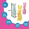 3 1/2" x 11 3/4" Flocked Easter Bunny Tabletop Decorations - 3 Pc. Image 3
