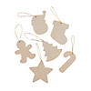 3 1/2" x 3 1/2" DIY Unfinished Wood Christmas Icon Ornaments - Makes 12 Image 1