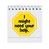 3 1/2" x 3 1/2" Red, Yellow & Green I Need Help Mini Flip Charts - 12 Pc. Image 1