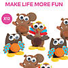 3 1/2&quot; x 3 1/4&quot; 3D Fall Characters Pom-Pom Pals Craft Kit - Makes 12 Image 3