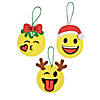 3 1/2" x 4" Christmas Emoji Ornament Foam Craft Kit - Makes 12 Image 1