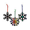 3 1/2&quot; x 4&quot; Magic Color Scratch Snowflake Cardstock Christmas Ornaments - 24 Pc. Image 1