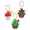 3 1/4" x 4" Christmas Cupcake Characters Ornament Craft Kit - Makes 12 Image 1