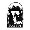 3 1/4" x 5" Religious Mary & Joseph with Donkey Black Metal Christmas Ornaments - 12 Pc. Image 1