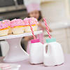 3 3/4&quot; 6 oz. Milk Carton-Shaped Reusable Plastic Cups with Lids &amp; Straws &amp;#8211; 12 Ct.  Image 1