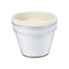 3 3/4" White DIY Plastic Flower Pots with Paper Insert - 12 Pc. Image 1