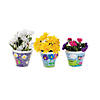 3 3/4" White DIY Plastic Flower Pots with Paper Insert - 12 Pc. Image 1