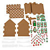 3 3/4&quot; x 6&quot; 3D Gingerbread Church Brown Foam Craft Kit - Makes 12 Image 1