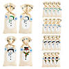3 3/4" x 9" Large Painted Snowman Canvas Drawstring Treat Bags - 12 Pc. Image 1