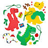 3" - 4 1/4" Christmas Dinosaur Ornament Craft Kit - Makes 12 Image 1