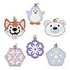 3/4&quot; Bulk 48 Pc. Arctic Wonderland Animals &amp; Snowflakes Enamel Charm Set Image 1