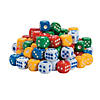 3/4" Colorful Plastic Dotted Dice with Jar & Carrying Handle - 100 Pc. Image 1