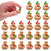 3/4" Micro Brown Gingerbread Character Rubber Ducks with Bows &amp;#8211; 24 Pc.  Image 1