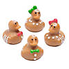3/4" Micro Brown Gingerbread Character Rubber Ducks with Bows &amp;#8211; 24 Pc.  Image 1