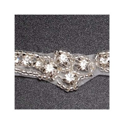 3/4" x 5 Yards Silver Iron On Rhinestone Trim Image 1