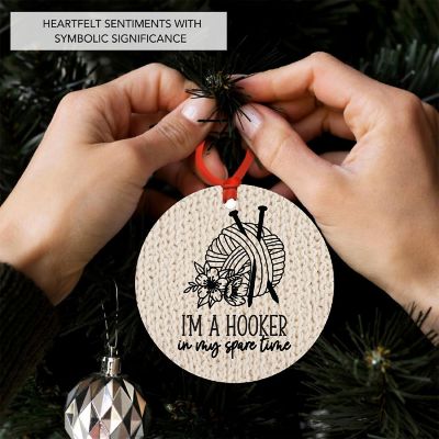 3.5" Metal Crochet Ornament, Hooker Time Image 1