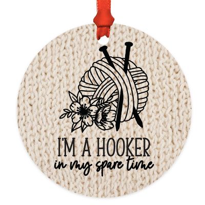 3.5" Metal Crochet Ornament, Hooker Time Image 2