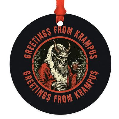 3.5" Metal Gothic Krampus, Greetings Image 2