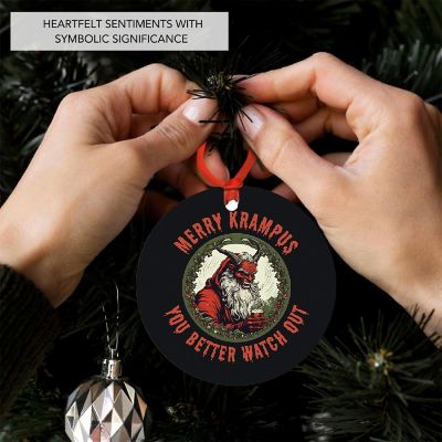 3.5" Metal Gothic Krampus, Watch Out Image 1