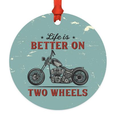 3.5" Metal Motorcycle Ornament, 2 Wheels Image 2