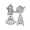 3" - 5" Outer Space Astronauts, Rockets & Planets Plastic Suncatchers - 24 Pc. Image 1