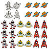 3" - 5" Outer Space Astronauts, Rockets & Planets Plastic Suncatchers - 24 Pc. Image 1