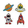 3" - 5" Outer Space Astronauts, Rockets & Planets Plastic Suncatchers - 24 Pc. Image 1