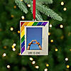 3.5" Silver-Plated Love is Love Frame Pride Christmas Ornament with European Crystals Image 1