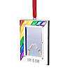 3.5" Silver-Plated Love is Love Frame Pride Christmas Ornament with European Crystals Image 2