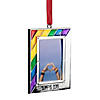 3.5" Silver-Plated Love is Love Frame Pride Christmas Ornament with European Crystals Image 3
